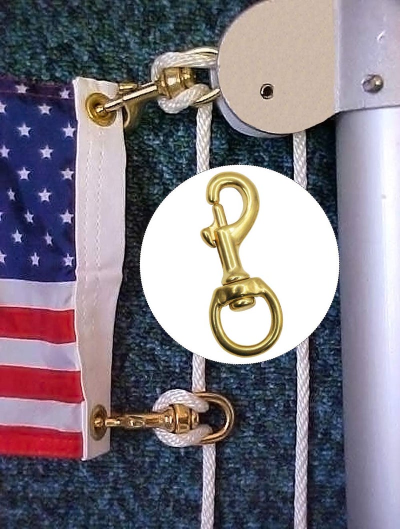PISSION Flag Clips 4 Pack Heavy Duty Brass Swivel Snaps Hook for Rope, Flag Pole Hardware to Attach with Rope, Dog Chain, Leather Craft - Image 5